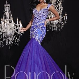 Panoply Royal Blue Embellished Gown